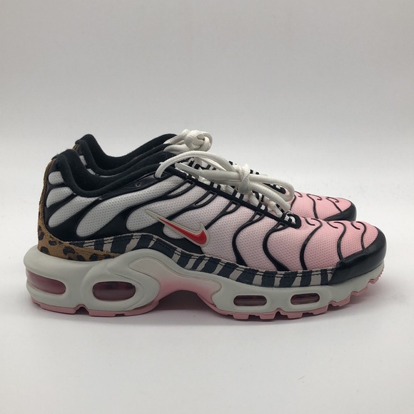 Women’s Nike AirMax Plus Pink/White/cheetah print DZ4842-600 USED Size 7 - Picture 2 of 10